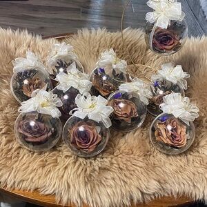 Vintage dried Rose flower botanical ornaments lot of 10